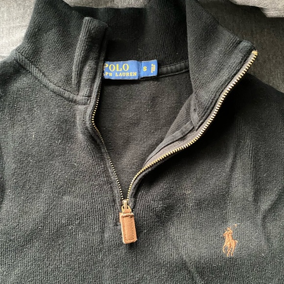Polo Ralph Lauren Men’s Black Quarter Half Zip Sweater Great Condition Small - Picture 3 of 3